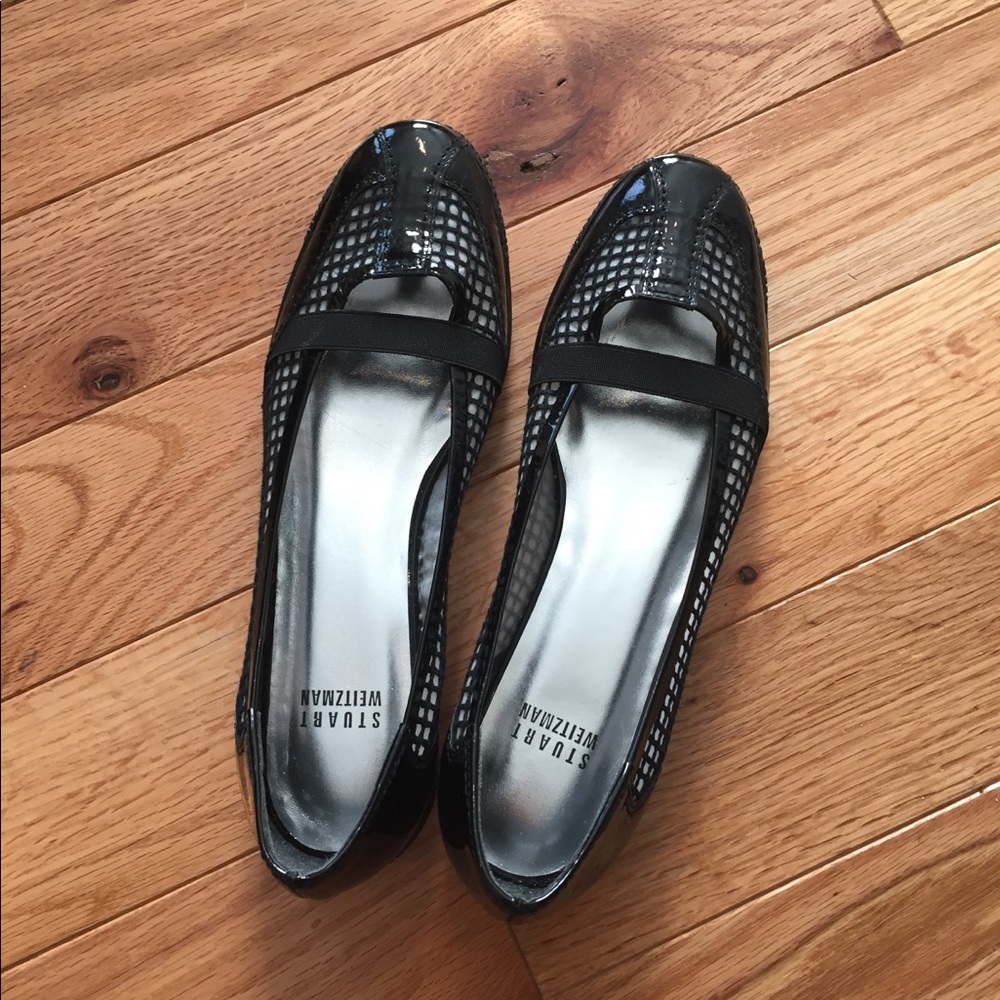 Stuart Weitzman- Black Mesh Obsessorize Flats
